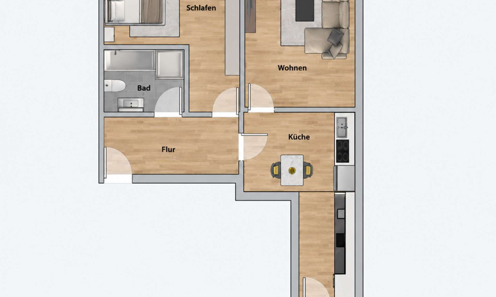 Neu saniert: Moderne 2-Raum-Wohnung mit Einbauküche - Photo 4